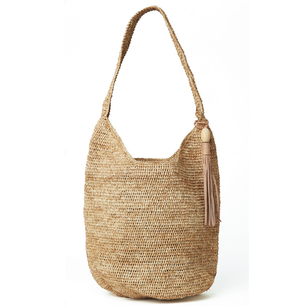 Mixed Natural Sand Augusta Tote on White Background
