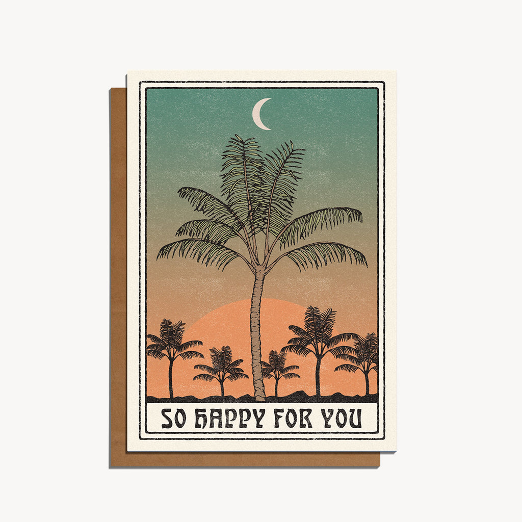 Greeting card with "So happy for you"