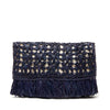 Denise clutch in Navy on a white background