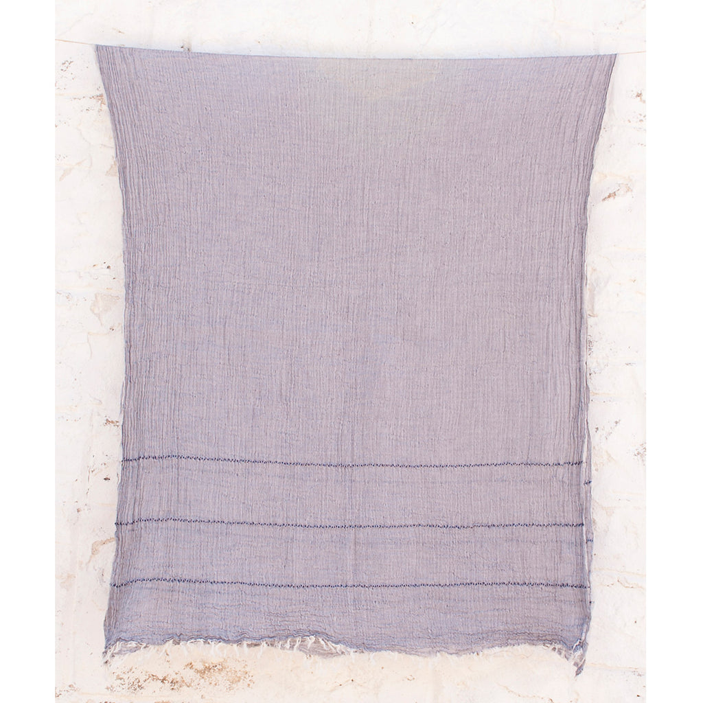 Handwoven Turkish cotton scarf in grey hanging
