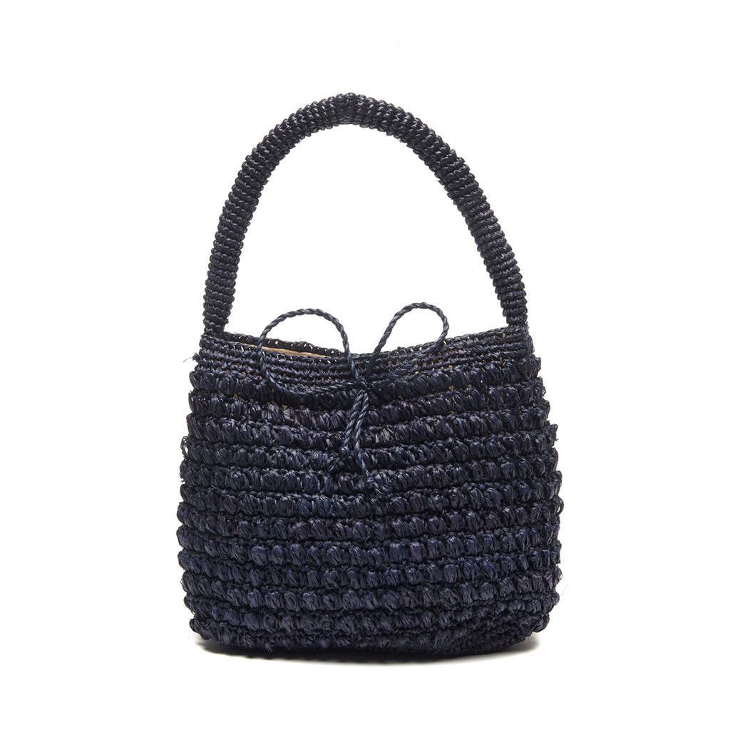 Madelyn satchel in Navy on a white background