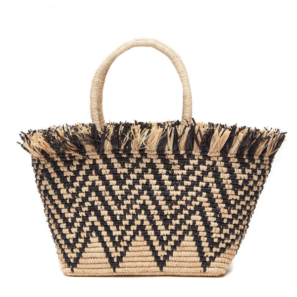 Bahia tote in black on white background