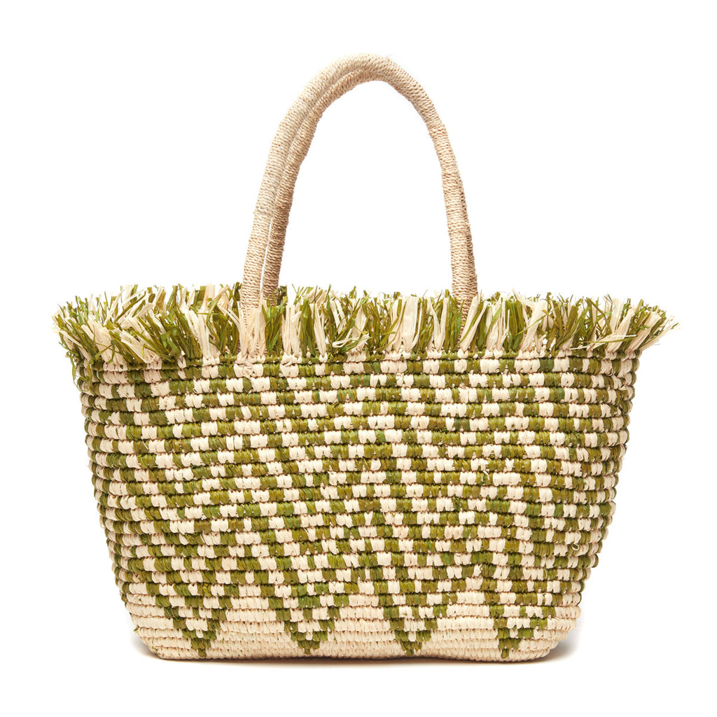 Bahia tote in Emerald on white background