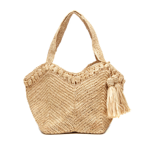 Natural Bonnie satchel on white background