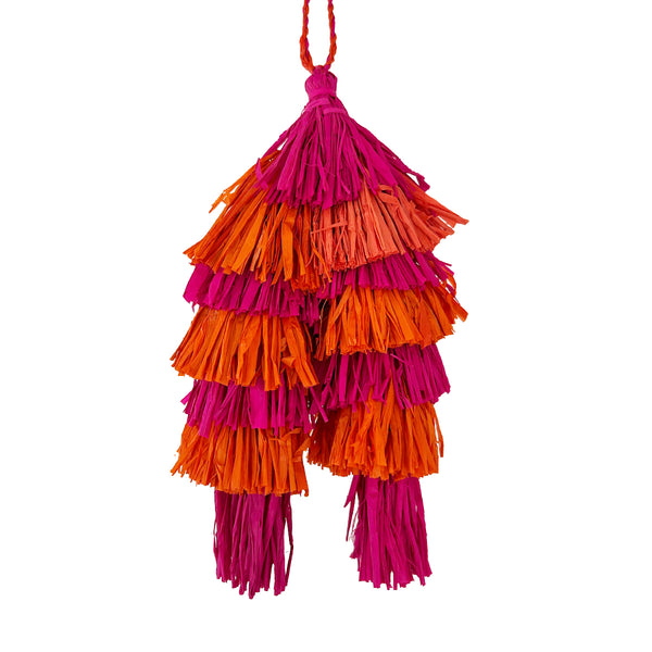 Raffia tassel for Callie Pink Mango.