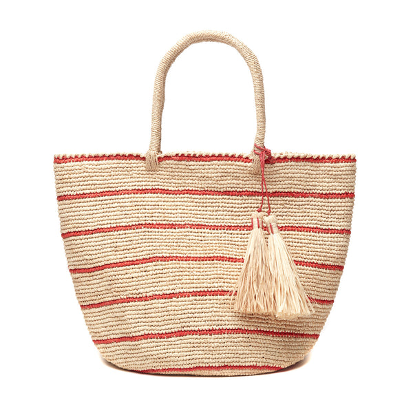 Costa Tote in Coral on white background