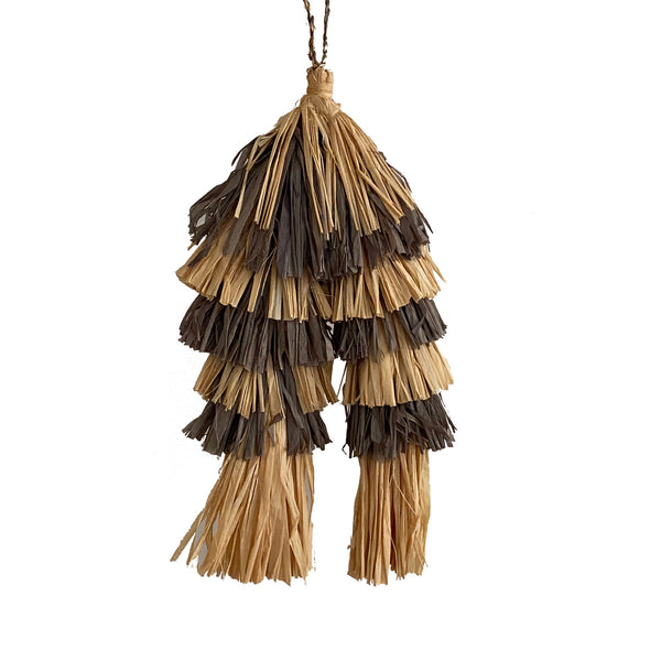 Ibiza Tassel in Dove Natural on white background