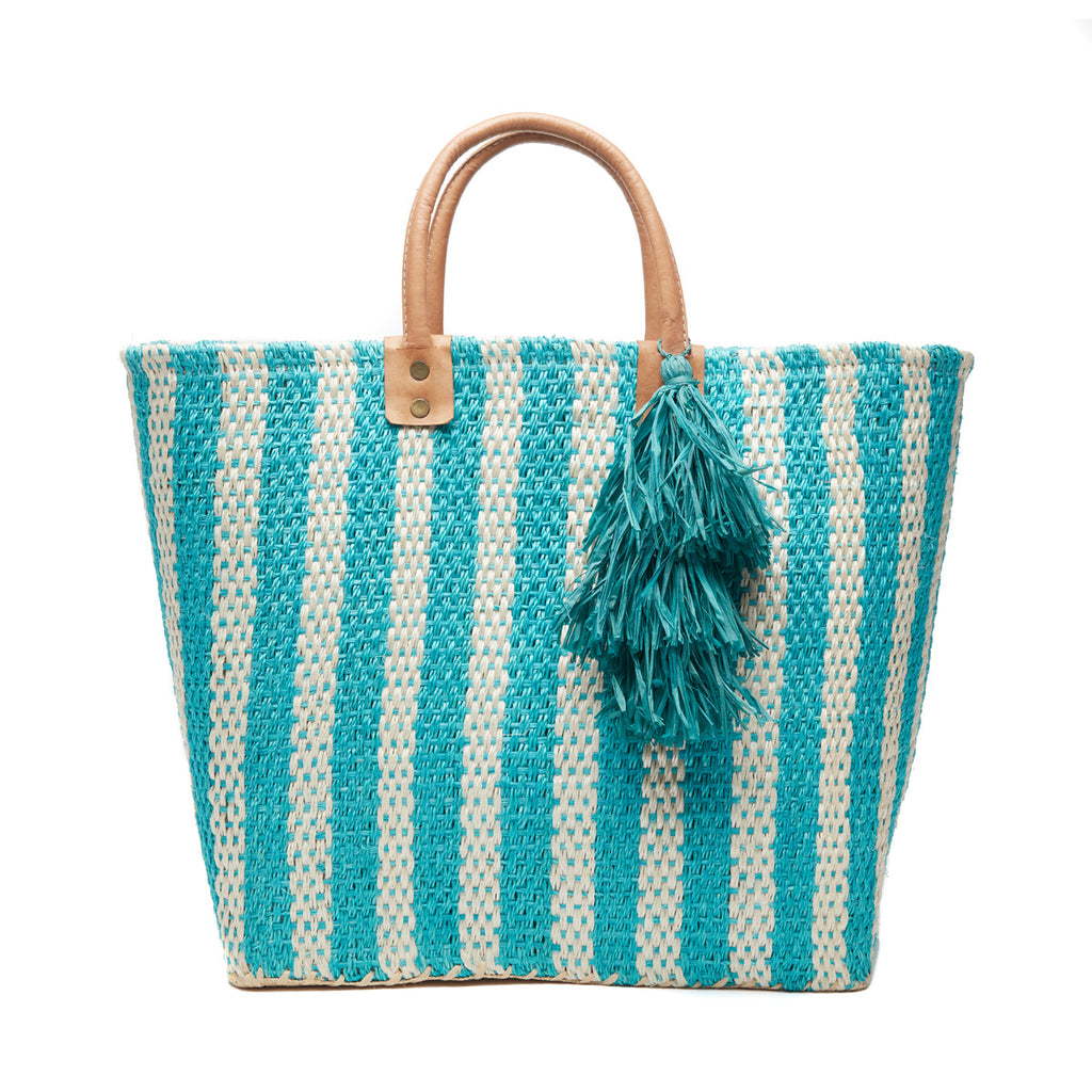 Lido tote in Aqua on white background