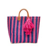Lido Tote in Pink Navy on white background