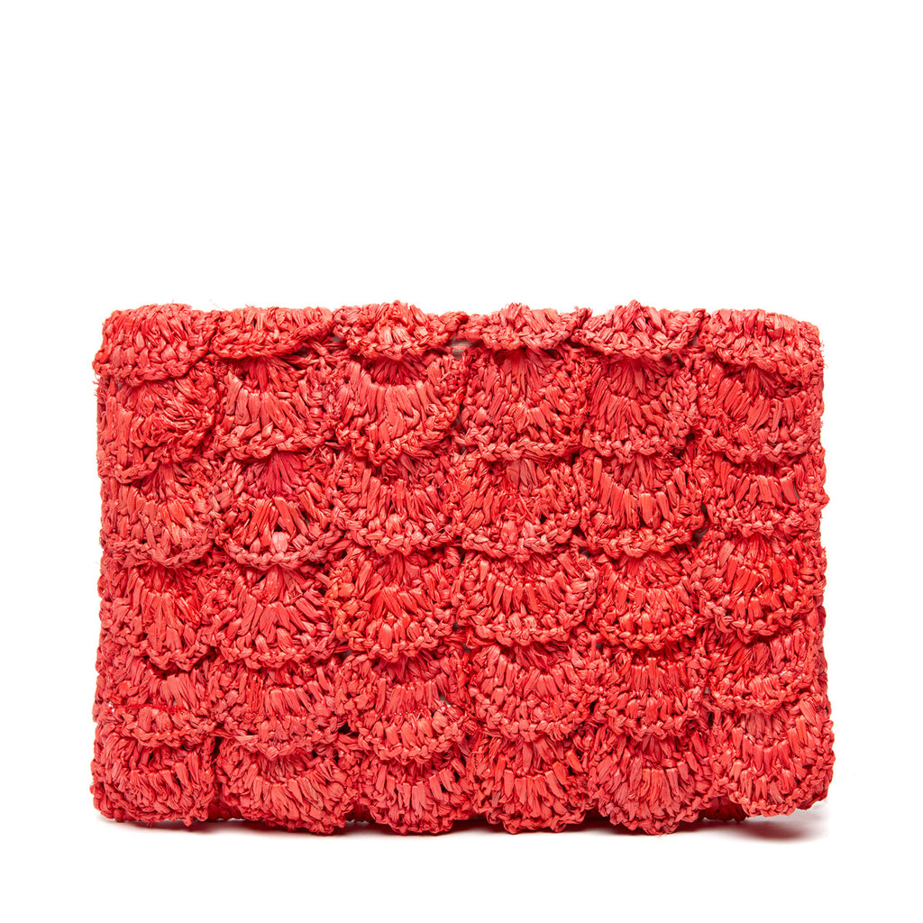 Lizzie clutch in Coral