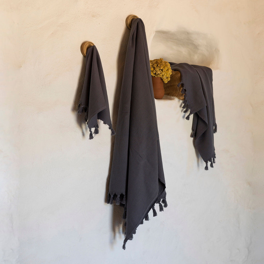 Towels hanging on a wall