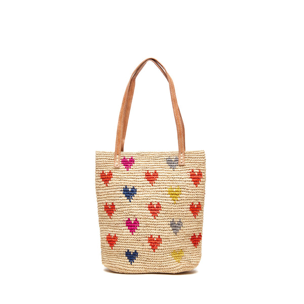 Petite Amelie Tote in Natural on white background