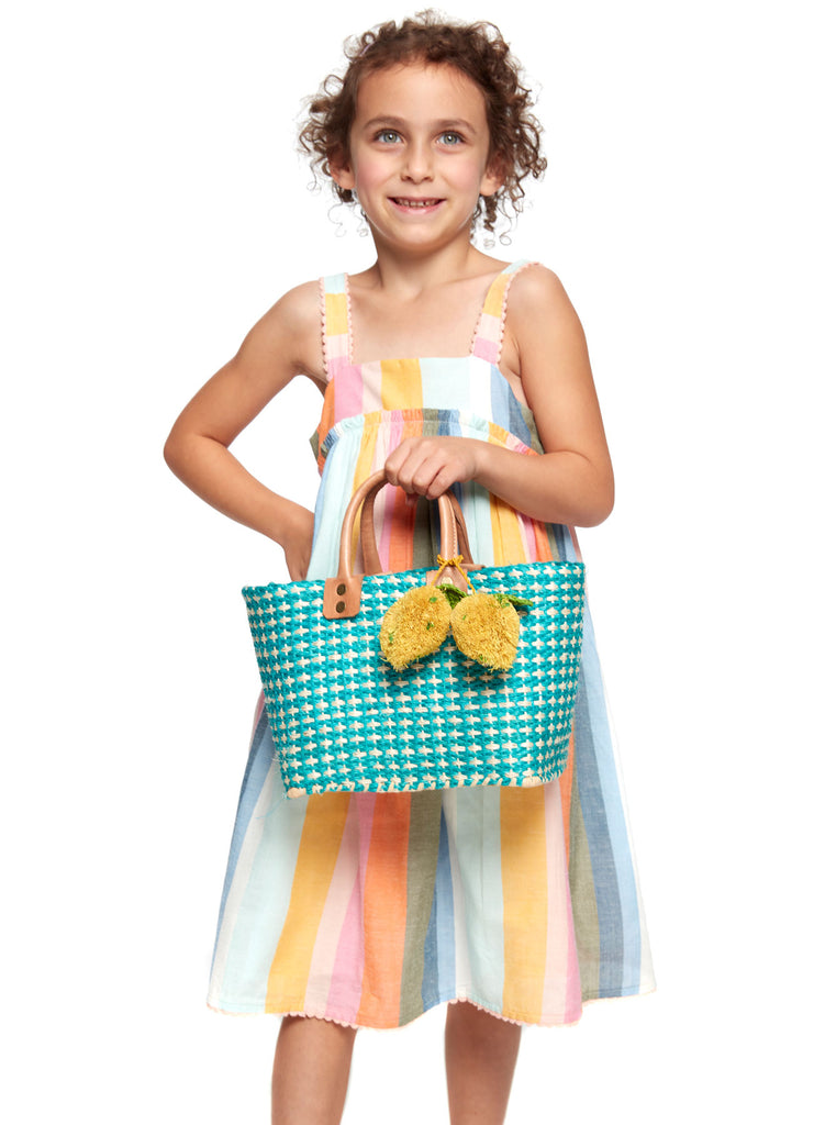 Model with Petite Hadley Aqua