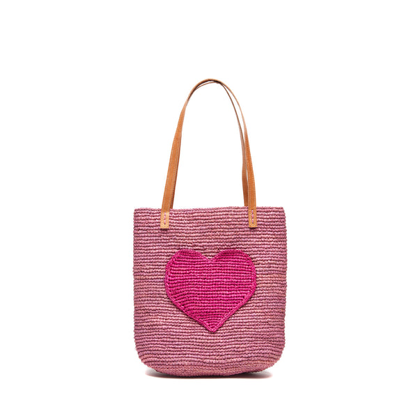 Petite Heart Pocket tote on white background