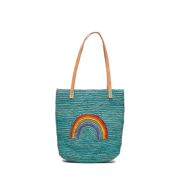 Petite Rainbow tote on white background