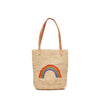 Petite Rainbow tote in Natural on white background