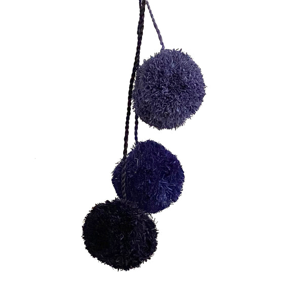 Samana Navy Poms on White Background