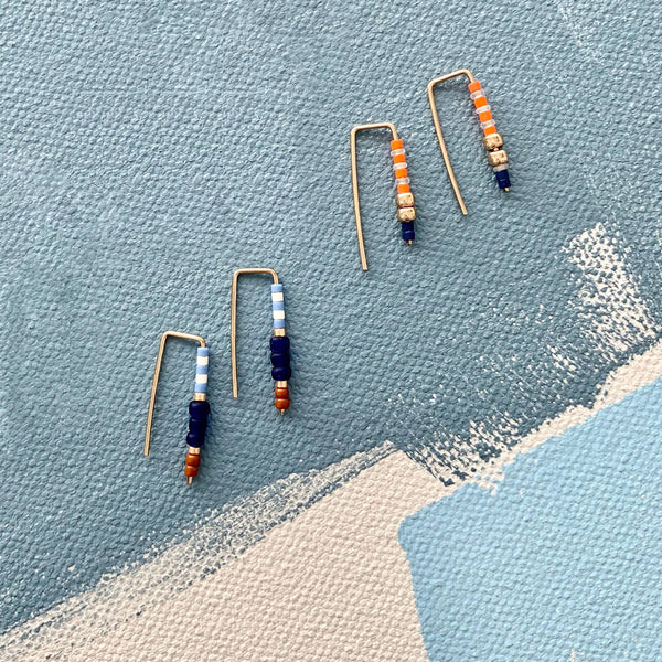 Earrings with 14k gold ear wires and Japanese glass beads