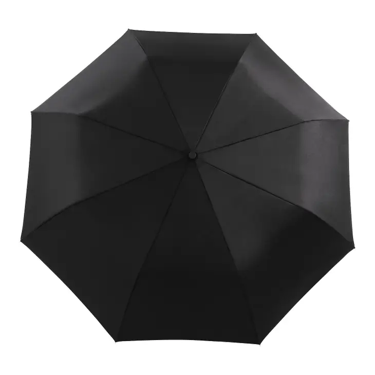 Top view of Black umbrella on white