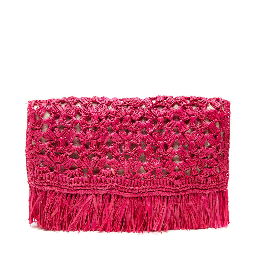 Denise clutch in Pink on a white background