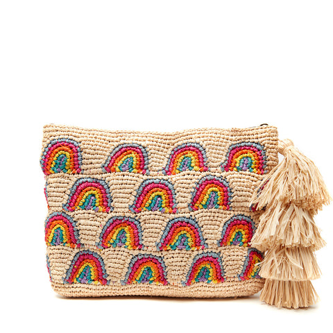 Iris clutch on a white background