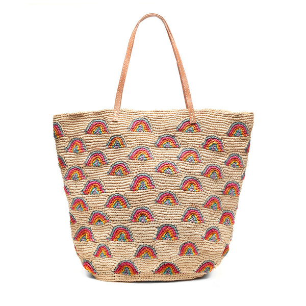 Iris rainbow tote on a white background