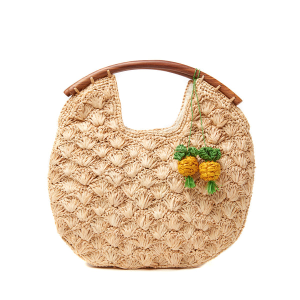 Mar Y Sol Esmerelda Woven Raffia Basket Shoulder Bag, Natural