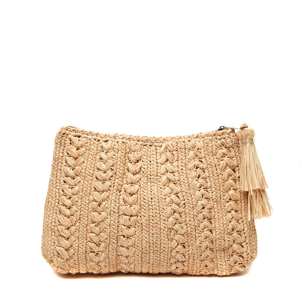 Ivy clutch in Natural on white background