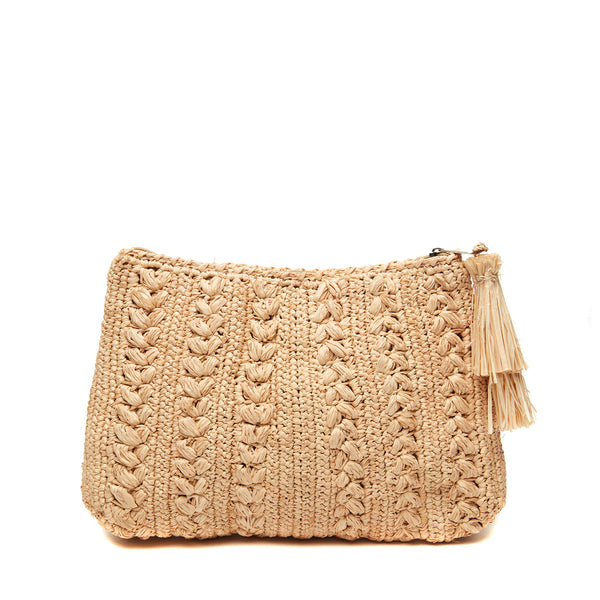 Ivy clutch in Natural on white background