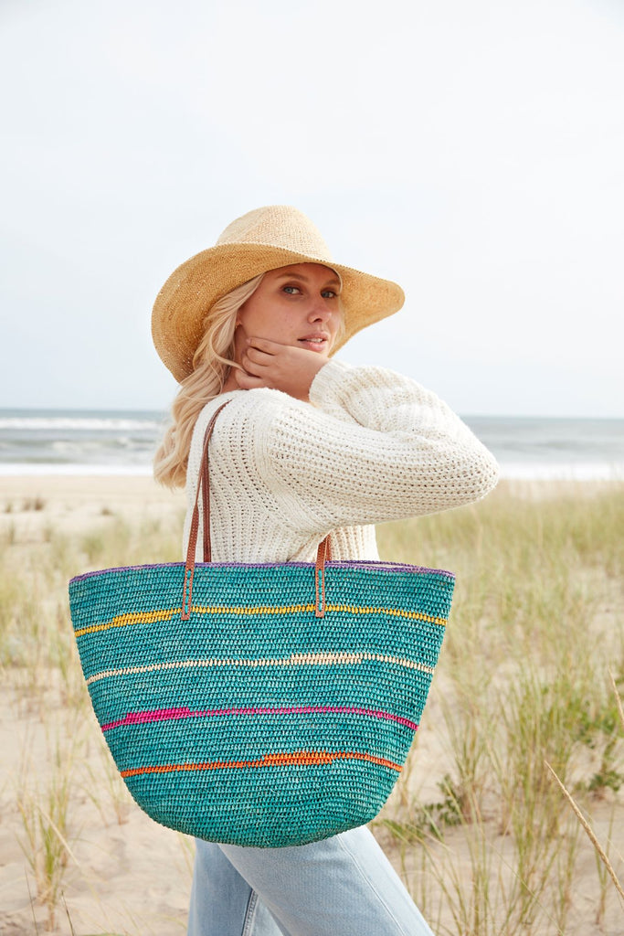 Wholesale Raffia Crochet Sling Bag - Hand Crocheted Straw Beach