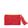 Justine pouch in Coral on white background