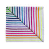 Folded rainbow striped beach blanket