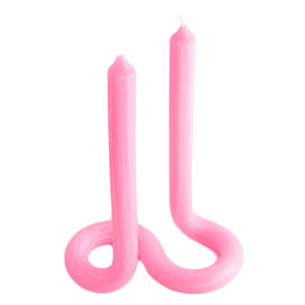 Paraffin twist candle in pink