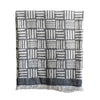 Handwoven Turkish cotton throw folded black and white