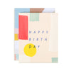Hand painted Happy Birth Day Card and Envelope on white background