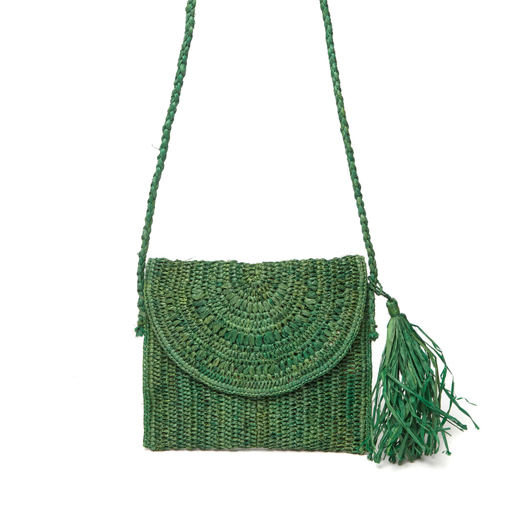 Naomi bag in Emerald on white background