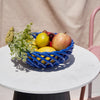 Ceramic Blue Basket with fruit
