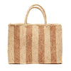 Roma tote in Natural with Sand Stripes on white background