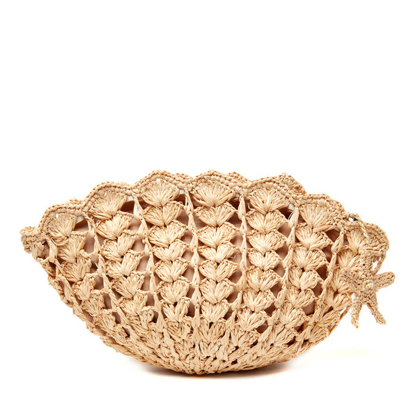 Shelley clutch in Natural on a white background