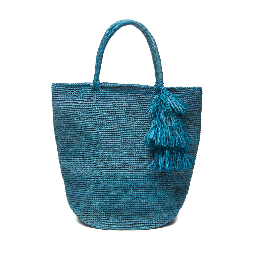 Skye tote in Teal on white background