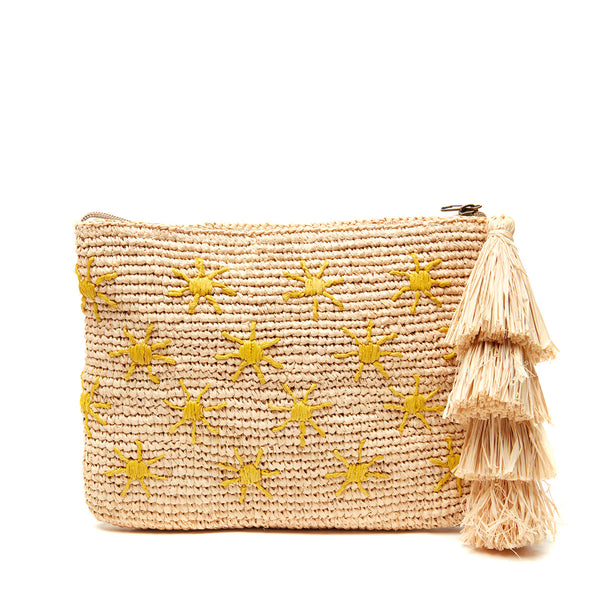 Soleil clutch on a white background