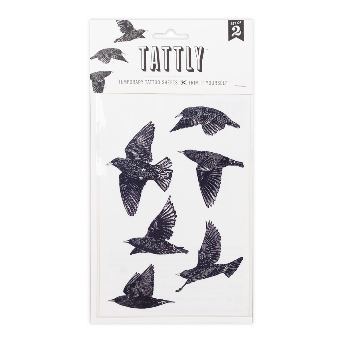European Starlings | Temporary Tattoo Sheet | Set of 2 European Starlings | Temporary Tattoo Sheet | Set of 2